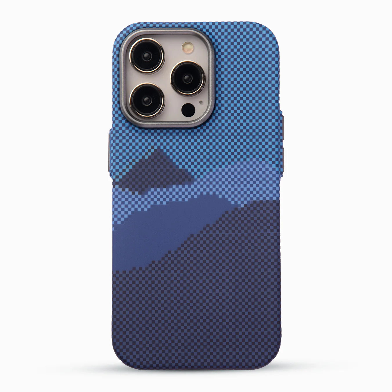 Blue Alpine Luminate Kevlar Textured iPhone 15 Pro Max Case - OBJECTKART ObjectKart