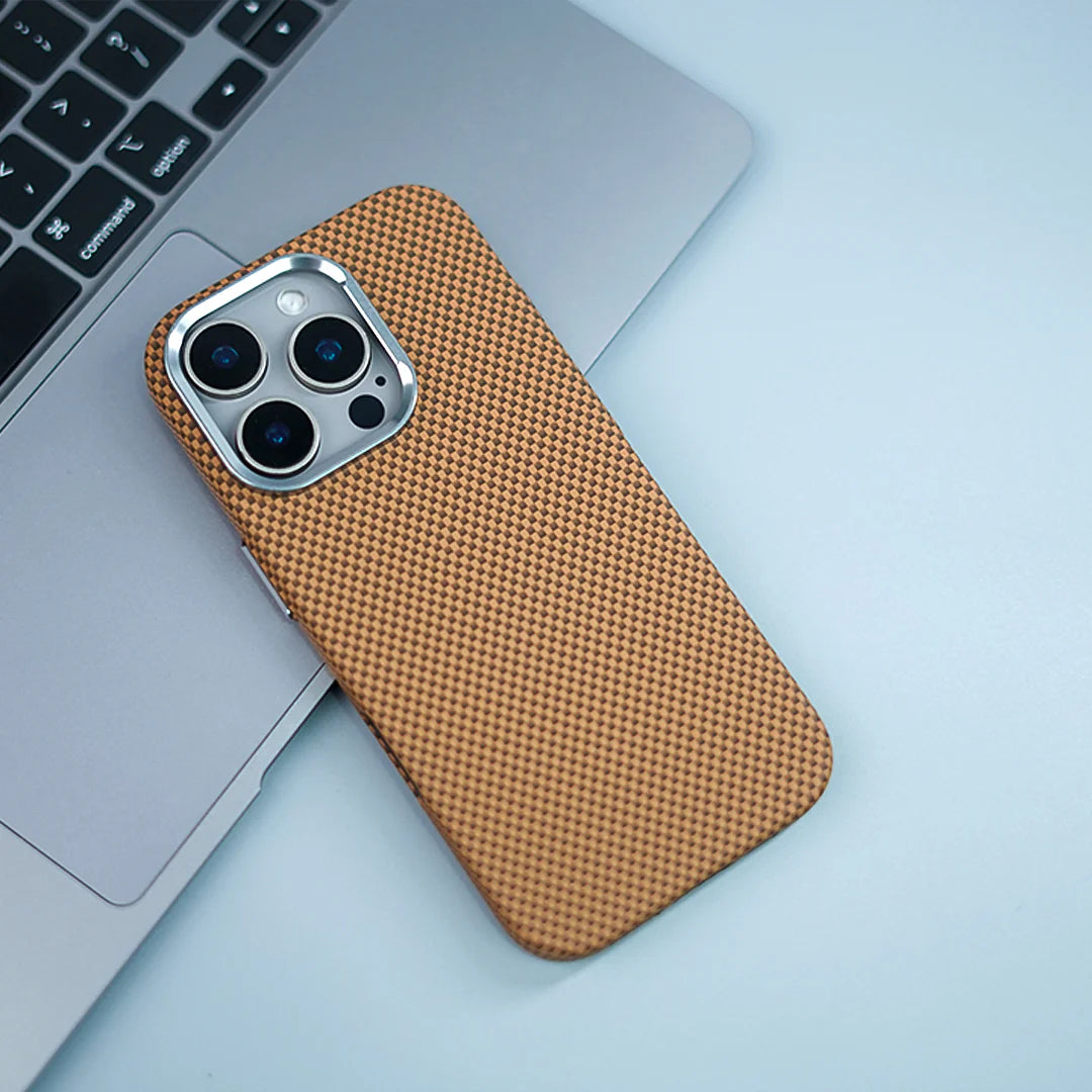 Brown Opulent Gridmaster Grip Armor Case - iPhone 16 Pro Max ObjectKart