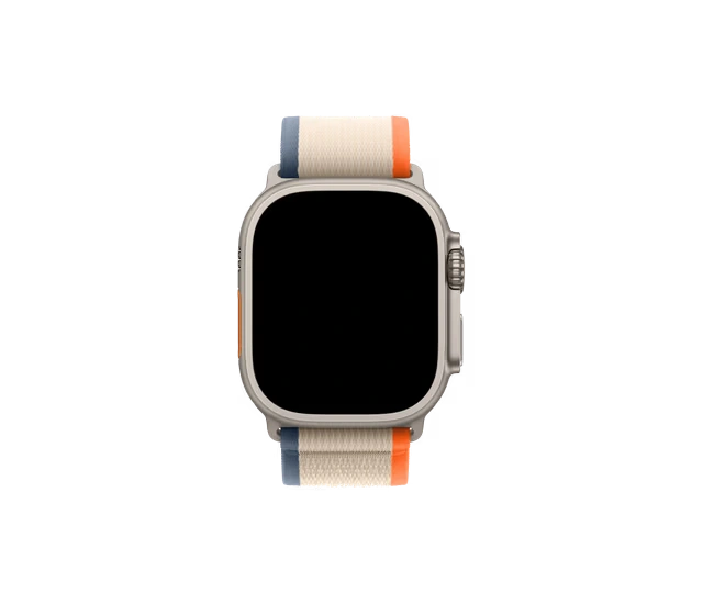 Orange-Beige Pull Tab Nylon Weave Apple Watch Band Series 10 – OBJECTKART