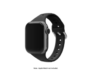 Black Ribbed Silicone Apple Watchband VW