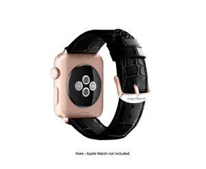 black croco leather apple watchband gold vw