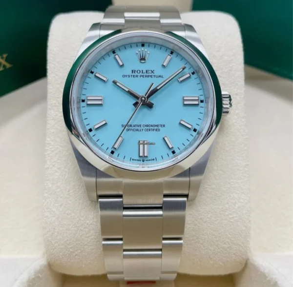 Rolex Tiffany Blue Dial Silver Ms Dhoni Watch