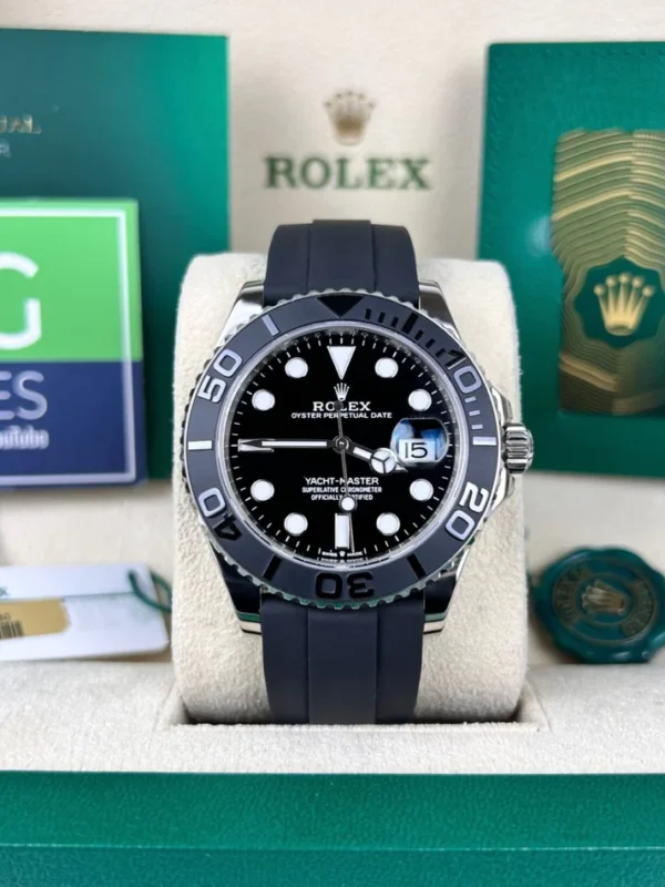 Rolex Yacht Master Silver Black Virat Kohli Watch front view